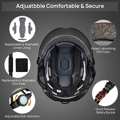 ILM Rechargeable LED Bike Helmet - Matte Black