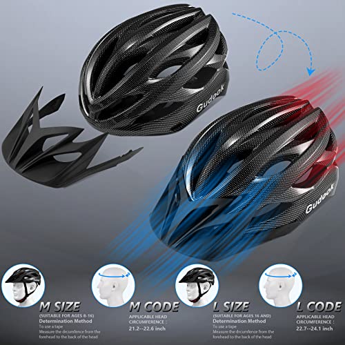 Gudook Lightweight Bike Helmet with Visor - Men/Women