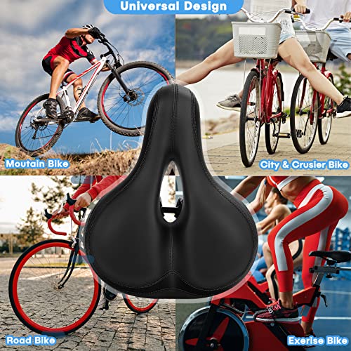TONBUX Comfortable Dual Shock Absorbing Wide Bicycle Seat