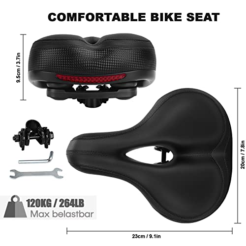 TONBUX Comfortable Dual Shock Absorbing Wide Bicycle Seat