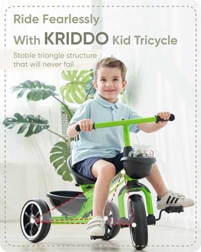 Kid's Tricycle for Ages 2-4, Green Color