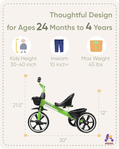Kid's Tricycle for Ages 2-4, Green Color
