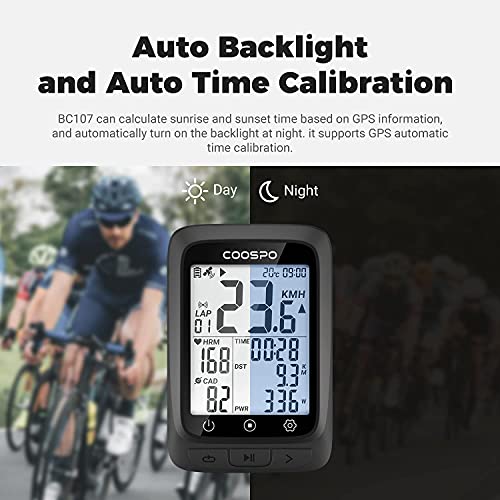COOSPO Wireless GPS Cycling Computer with Bluetooth, LCD
