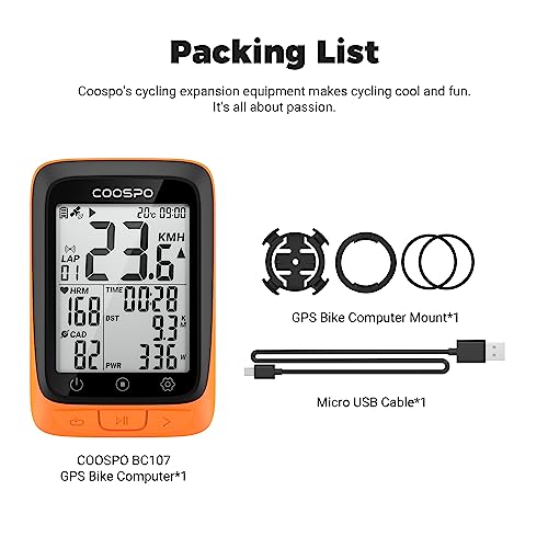 COOSPO Wireless GPS Cycling Computer with Bluetooth/Ant+