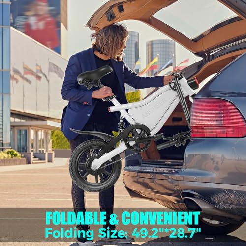 ANCHEER Folding Electric Bike, 20MPH, 45 Miles, Foldable