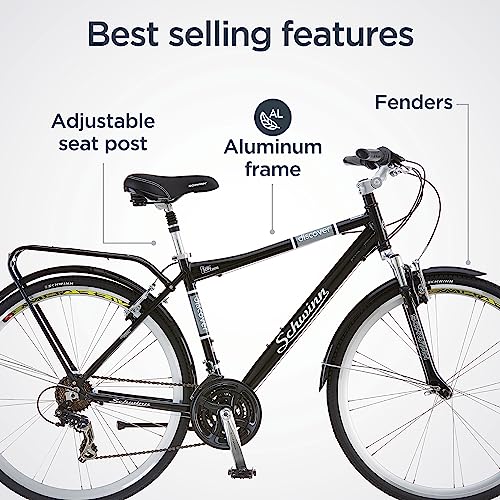 Schwinn Hybrid Bike 21-Speed, 28" Wheels, Aluminum Frame, Fenders