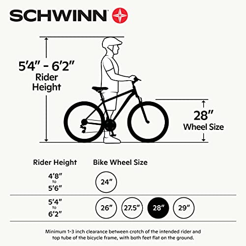 Schwinn Hybrid Bike 21-Speed, 28" Wheels, Aluminum Frame, Fenders