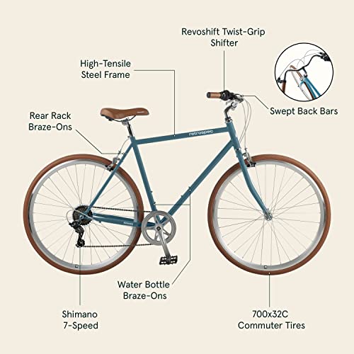 Retrospec Kinney 7-Speed City Bike - Coastal Blue
