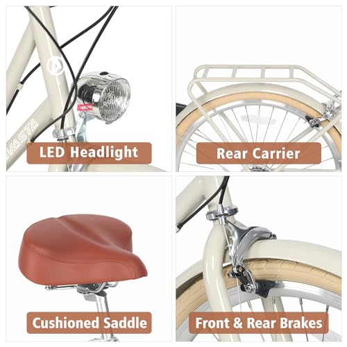 AVASTA Women's Hybrid Bike: Lightweight Step-Through City Commuter