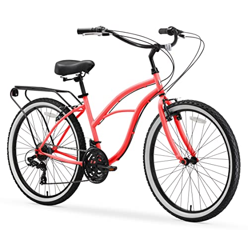 Sixthreezero Women's Beach Cruiser Bike, 21-Speed Hybrid