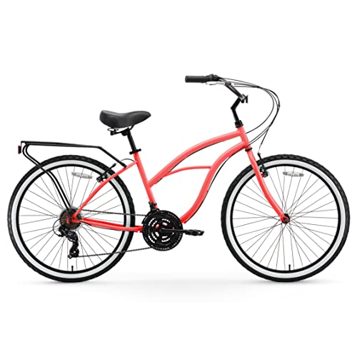 Sixthreezero Women's Beach Cruiser Bike, 21-Speed Hybrid