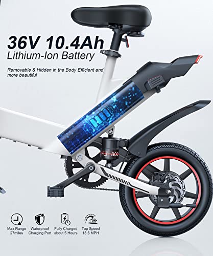Sailnovo Electric Bike: Upgraded 18.5mph Folding Mini Bicycle