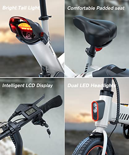 Sailnovo Electric Bike: Upgraded 18.5mph Folding Mini Bicycle