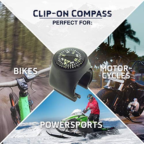Clip-On Handlebar Compass for Bikes | Multisport Use