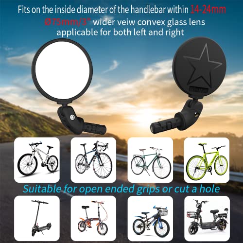 BriskMore Adjustable Convex Bicycle Rearview Mirrors