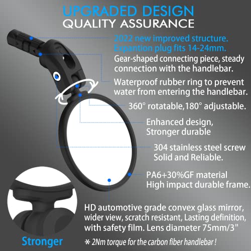 BriskMore Adjustable Convex Bicycle Rearview Mirrors