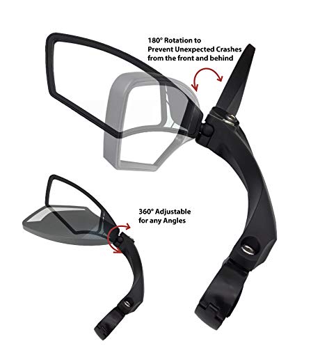 Hafny Bike Mirror, HD Glass Lens (Silver)