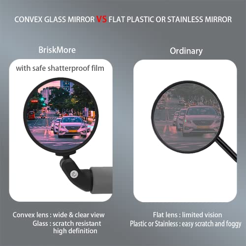BriskMore Adjustable Convex Bicycle Rearview Mirrors