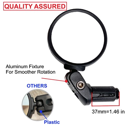Hafny Bar End Bike Mirror, Stainless Steel Lens