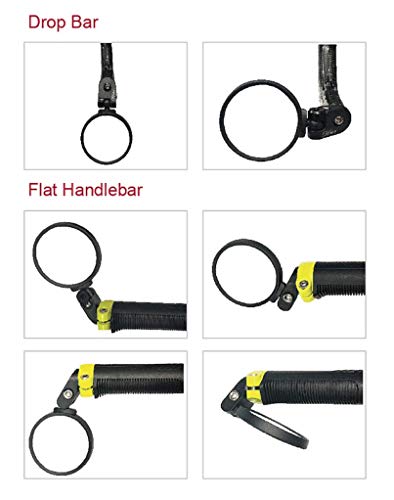 Hafny Bar End Bike Mirror, Stainless Steel Lens