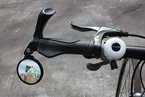 Hafny Bar End Bike Mirror, Stainless Steel Lens