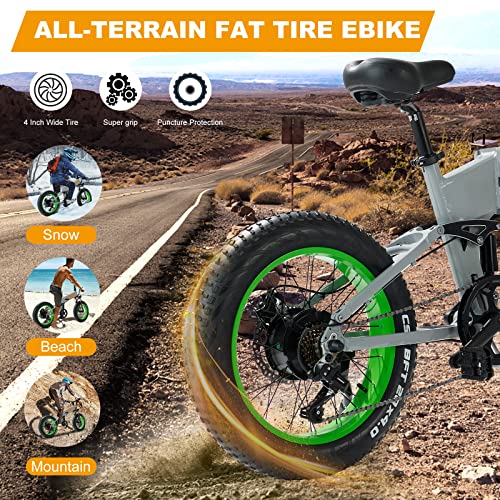 750W Electric Fat Tire Folding E-Bike for Adults