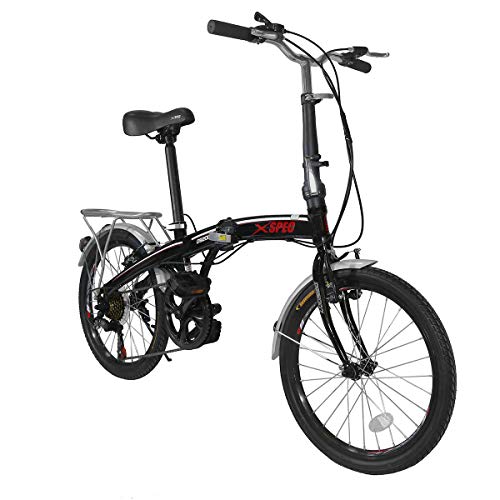 Xspec 20" Folding Commuter Bike, Black