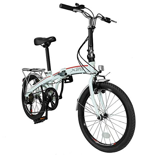 Xspec 20" 7 Speed Folding City Bike - White