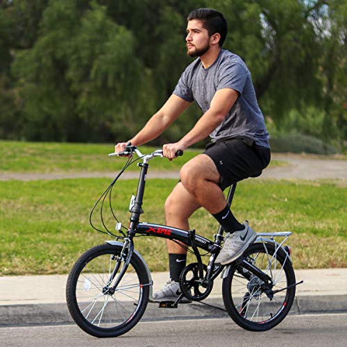 Xspec 20" Folding Commuter Bike, Black