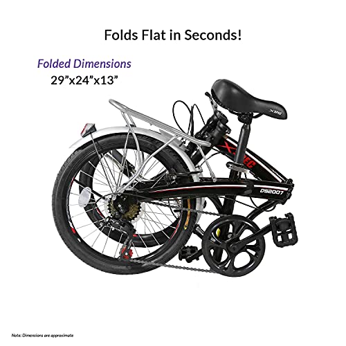 Xspec 20" Folding Commuter Bike, Black