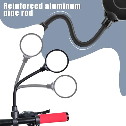 Adjustable Rear View Mirrors for Bikes, Black - 2PC