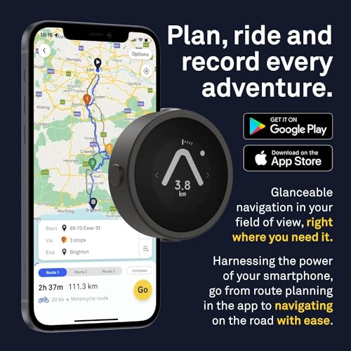 Beeline Moto GPS Computer - Black | Weatherproof & USB Charging | Sat Nav