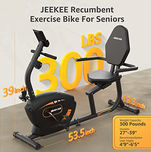 JEEKEE Recumbent Bike - Indoor Magnetic Cycling for Adults