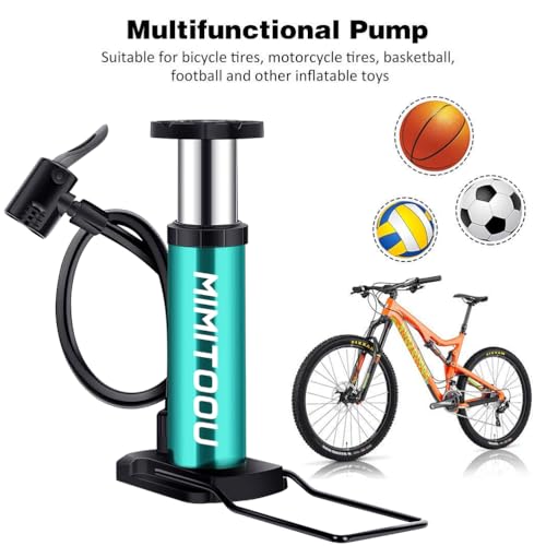 Compact Mini Bike Pump with Presta/Schrader Valves - Blue
