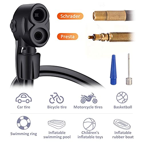 Compact Mini Bike Pump with Presta/Schrader Valves - Blue