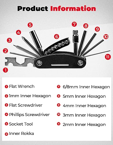 KEMIMOTO Bike Tools Kit: Repair, Pump, Storage