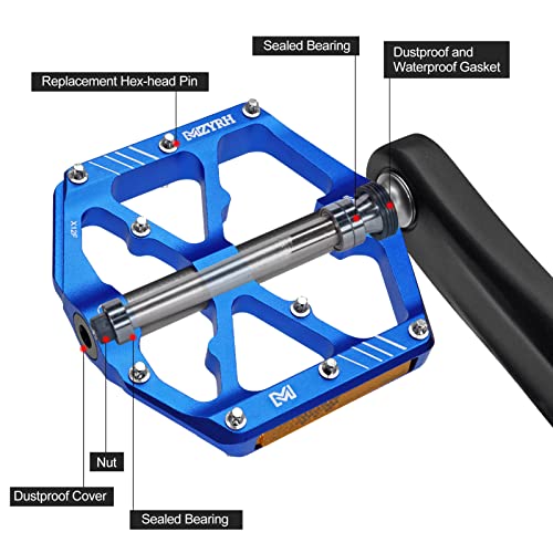 MZYRH Aluminum Alloy MTB Bike Pedals with Reflectors
