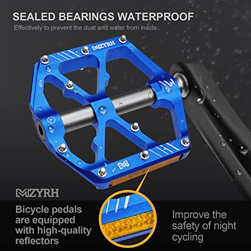 MZYRH Aluminum Alloy MTB Bike Pedals with Reflectors