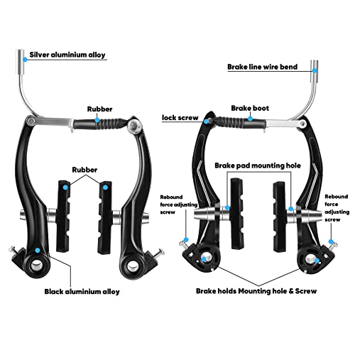 Universal V-Type Bike Brake Set with Complete Accessories