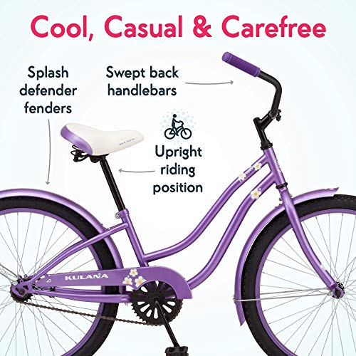 Kulana  24-Inch Beach Cruiser Bike for Boys and Girls