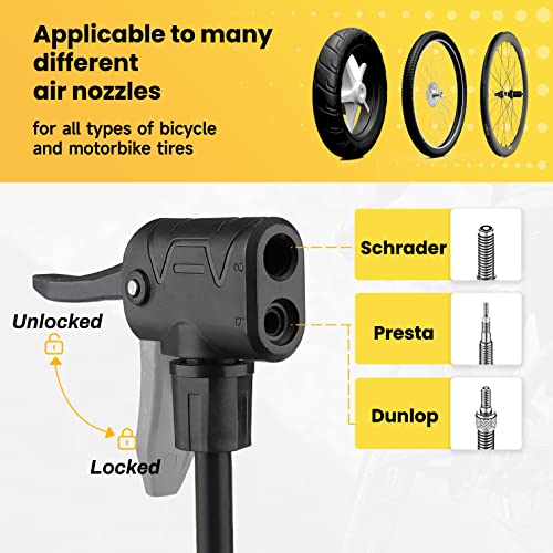 Hycline Folding Bike Tire Pump: High Pressure Air Pump