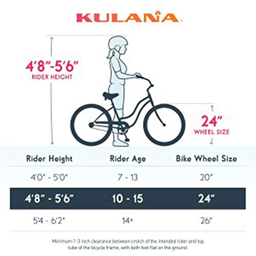 Kulana  24-Inch Beach Cruiser Bike for Boys and Girls