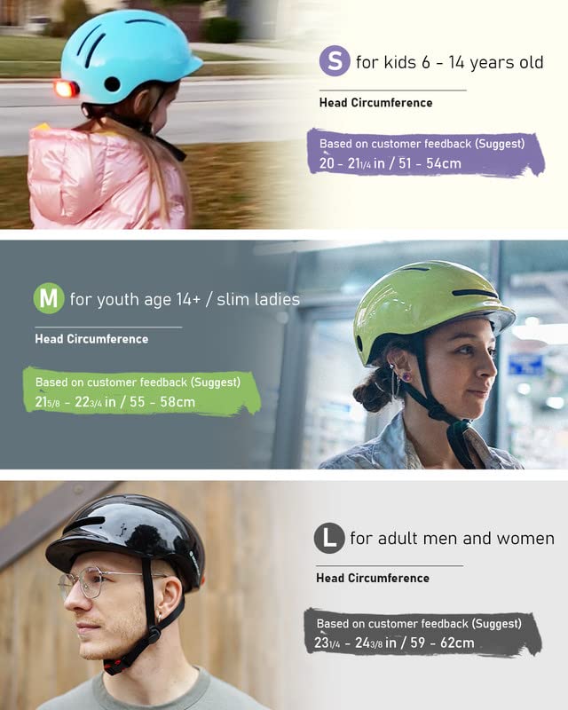 Mountalk Kids Bike Helmet with Light, Ages 8-14 (Shiny Pink, S)
