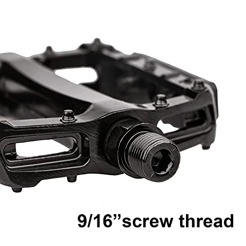 AVASTA Aluminum Alloy Flat Platform MTB Pedals, Black