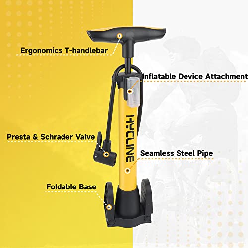 Hycline Folding Bike Tire Pump: High Pressure Air Pump