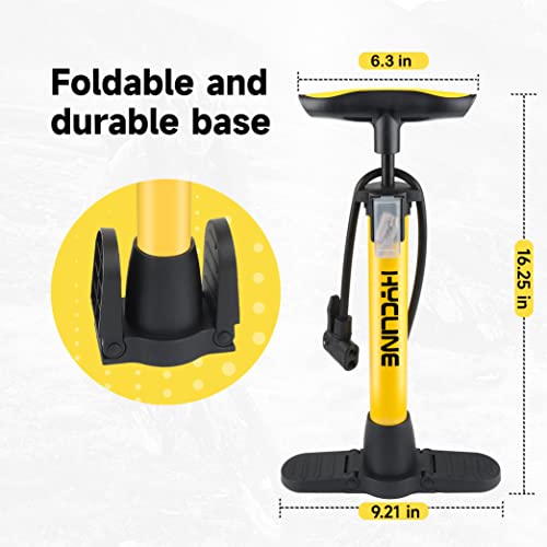 Hycline Folding Bike Tire Pump: High Pressure Air Pump