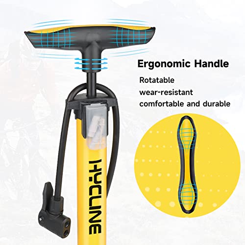 Hycline Folding Bike Tire Pump: High Pressure Air Pump