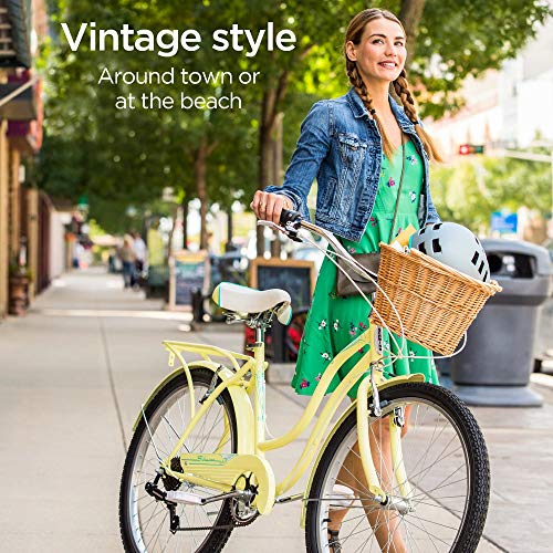 Schwinn Perla Beach Cruiser Bike, 7-Speed, Pink