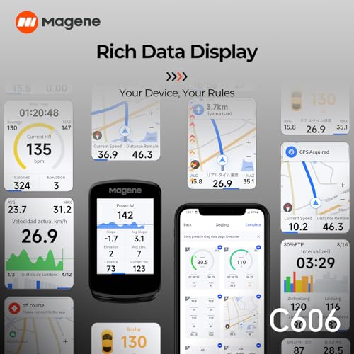 Magene C606 Smart GPS Bike Computer, 2.8" Touchscreen