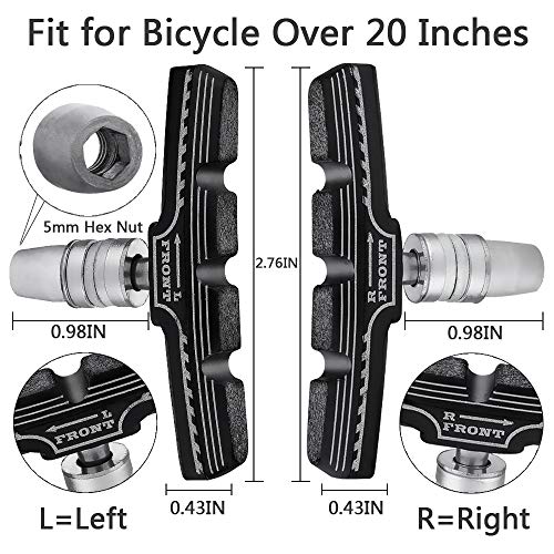 Hapleby 4PCS Premium Bike Brake Pads Kit